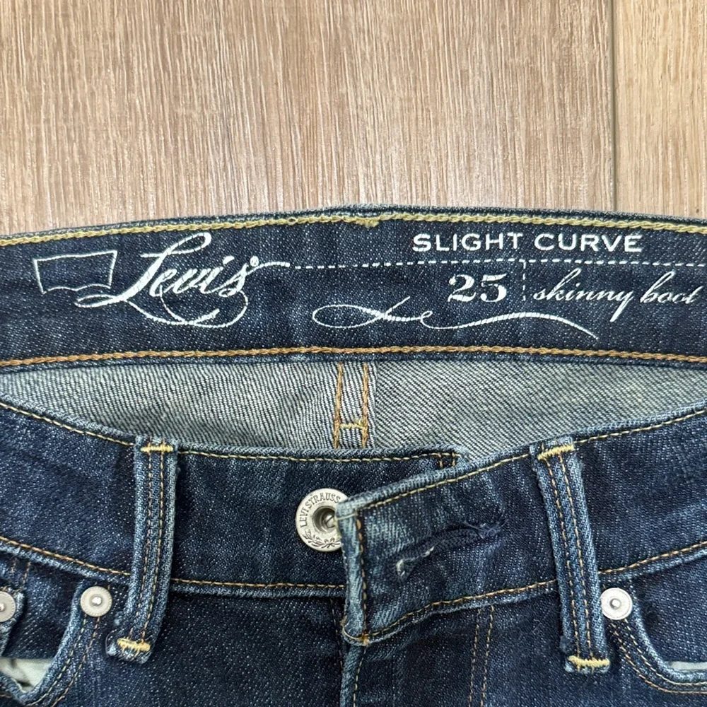 Classic Blue Denim Jeans, skinny bootcut - Picture 2 of 5